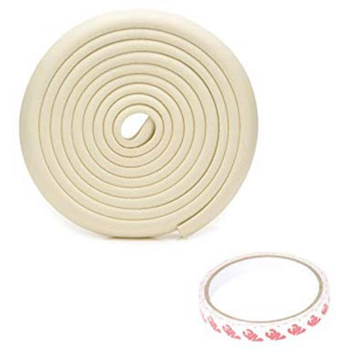 Safe-O-Kid Unique High Density L-Shaped 5mtr Long 1 Edge Guard Strip with 4 Corners White