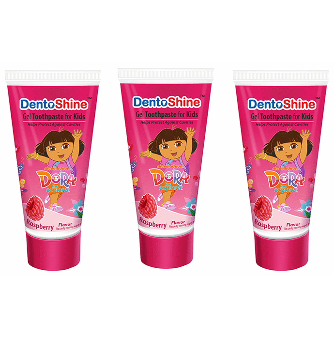 DentoShine Gel Toothpaste for Kids (80gm Each) Raspberry Dora