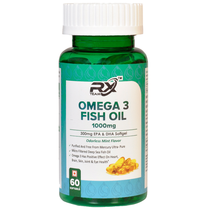 Team Rx Omega 3 Fish Oil 1000mg Soft Gels