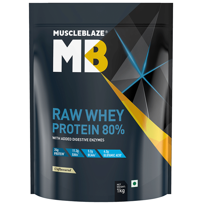 MuscleBlaze Raw Whey Protein 80% Powder Unflavoured