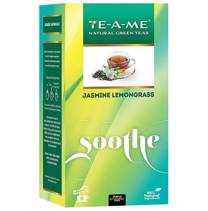 TE-A-ME Natural Green Teas (1.5gm Each) Jasmine Lemongrass Soothe