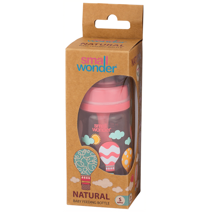 Small Wonder Natural Baby Feeding Bottle 125ml Small Pink