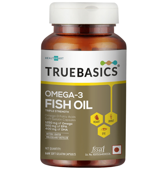 TrueBasics Omega 3 Fish Oil Triple Strength Soft Gelatin Capsule