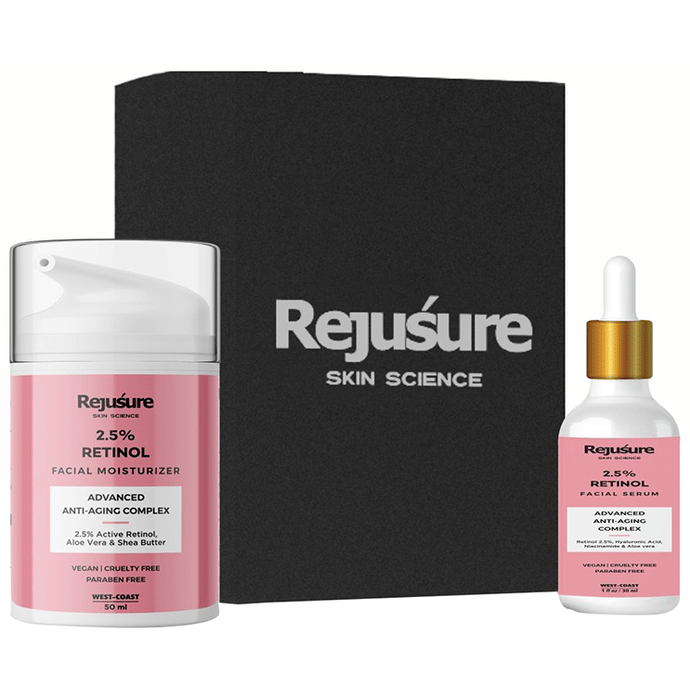 Rejusure Retinol Anti-Ageing Combo Pack of Facial Moisturizer 50ml & Facial Serum 30ml