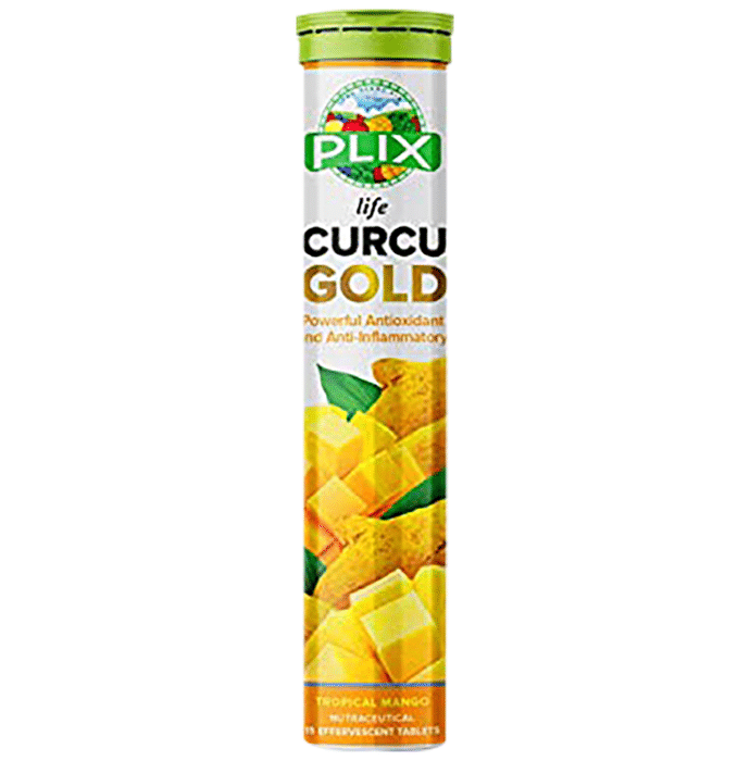 Plix Life Curcu Gold Effervescent Tablet (15 Each) Tropical Mango