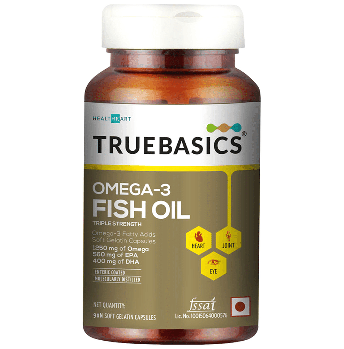 TrueBasics Omega 3 Fish Oil Triple Strength Soft Gelatin Capsule