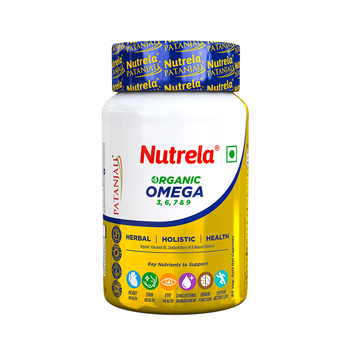 Patanjali Nutrela Organic Omega 3,6,7 & 9 Veg Soft Gel Capsule