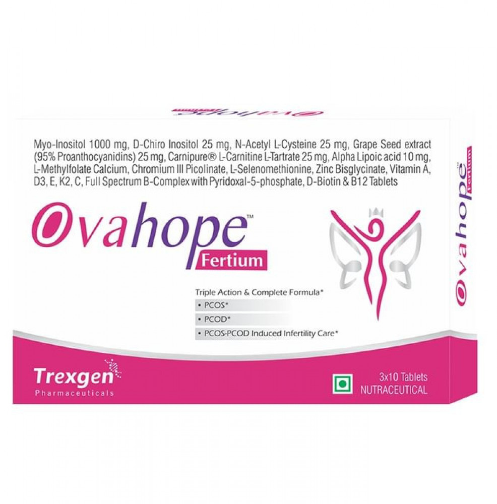 Trexgen Ovahope Fertium PCOS PCOD Infertility Tablet